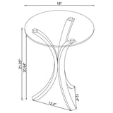 Laning - Round Glass Top Acrylic Side Table - Clear