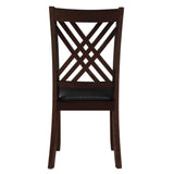 Katrien - Side Chair (Set of 2) - Black Synthetic Leather & Espresso