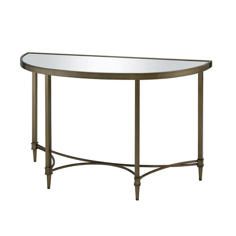 Aditya - Console Table With Mirror - Mirrored & Antique Brass