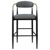 Tina - Metal Pub Height Bar Stool With Upholstered Back And Seat (Set of 2)