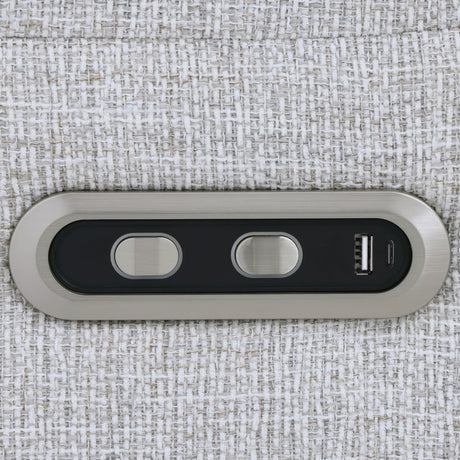 Eastre - Power Motion Loveseat With USB Port - Beige Chenille