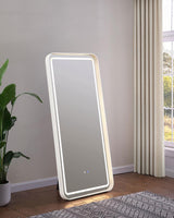 Glendora - LED Standing Mirror Bluetooth Speakers - Pearl Silver