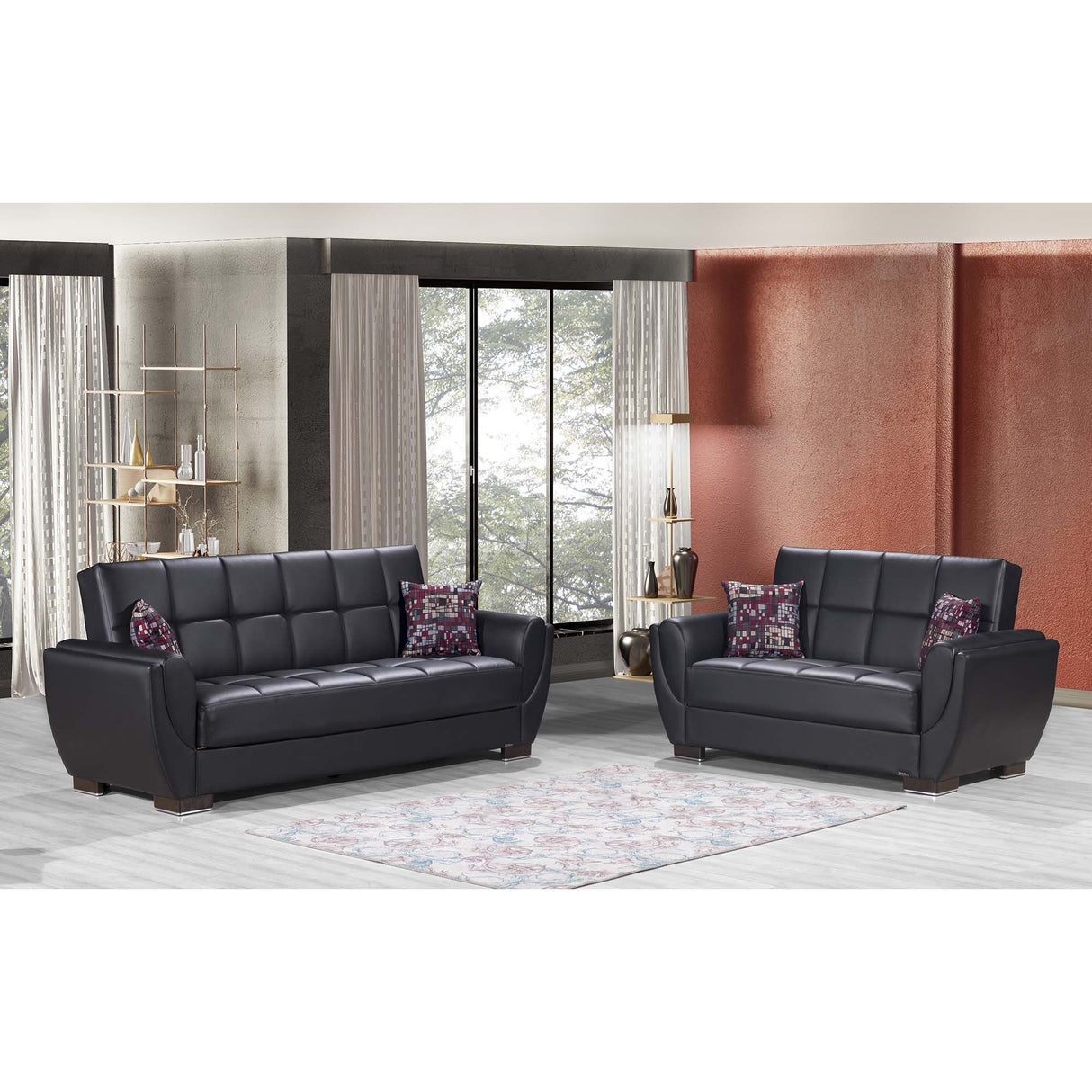 Ottomanson Armada Air - Upholstered Convertible Loveseat With Storage