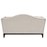 Tayden - Loveseat With 4 Pillows - Beige Velvet
