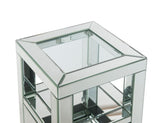 Noralie - 24" Accent Table - Clear Glass, Mirrored & Faux Diamonds