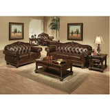 Anondale - Chair - Espresso Top Grain Leather Match & Cherry