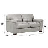 Cornelia - Loveseat - Pearl Gray Leather
