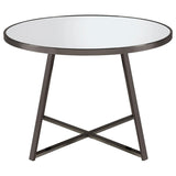 Jillian - 5 Piece Round Mirror Top Dining Set - Black Nickel