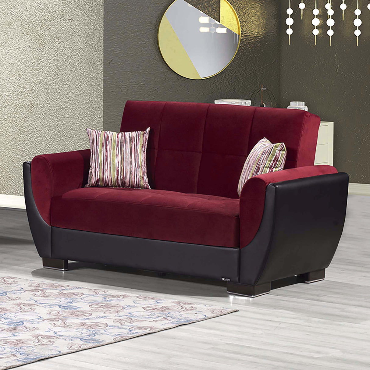 Ottomanson Armada Air - Upholstered Convertible Loveseat With Storage - Microfiber