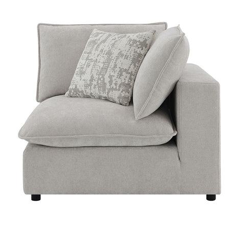 Marisa - Modular Wedge With Pillow - Beige Boucle
