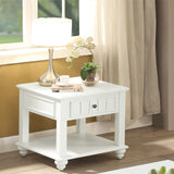Natesa - End Table - White Washed