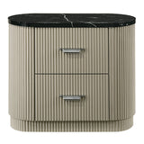Travonte - Nightstand - Gray / Beige