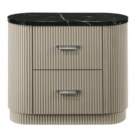 Travonte - Nightstand - Gray / Beige