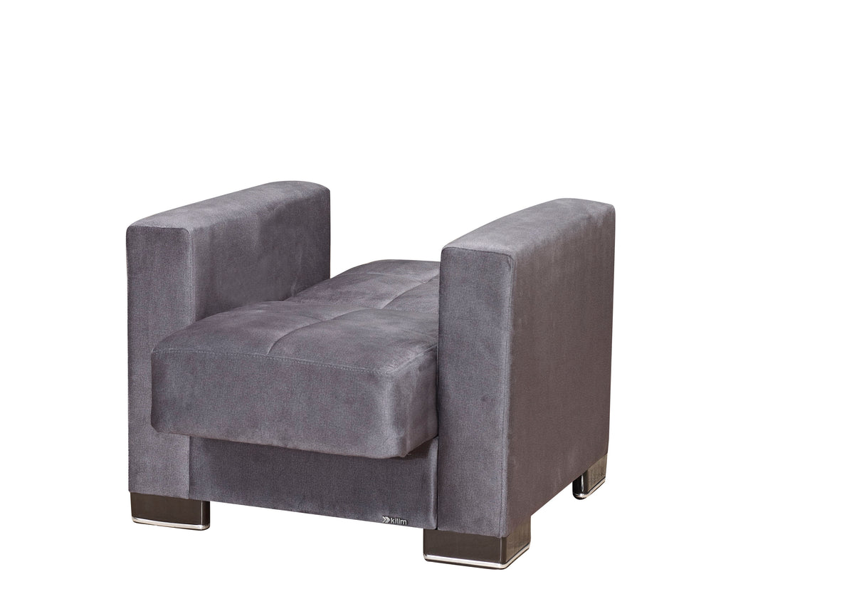 Ottomanson Armada - Upholstered Convertible Armchair With Storage - Microfiber