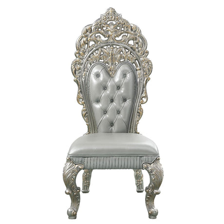 Sandoval - Side Chair (Set of 2) - Beige Synthetic Leather & Champagne