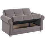 Ottomanson Sara - Upholstered Convertible Loveseat With Storage - Gray