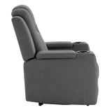 Leuco - Power Motion Recliner With Cup Holder, Control, LED & Power Headrest - Gray