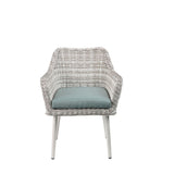 Tashay - 3 Piece Patio Bistro Set - Green Fabric & Beige Wicker