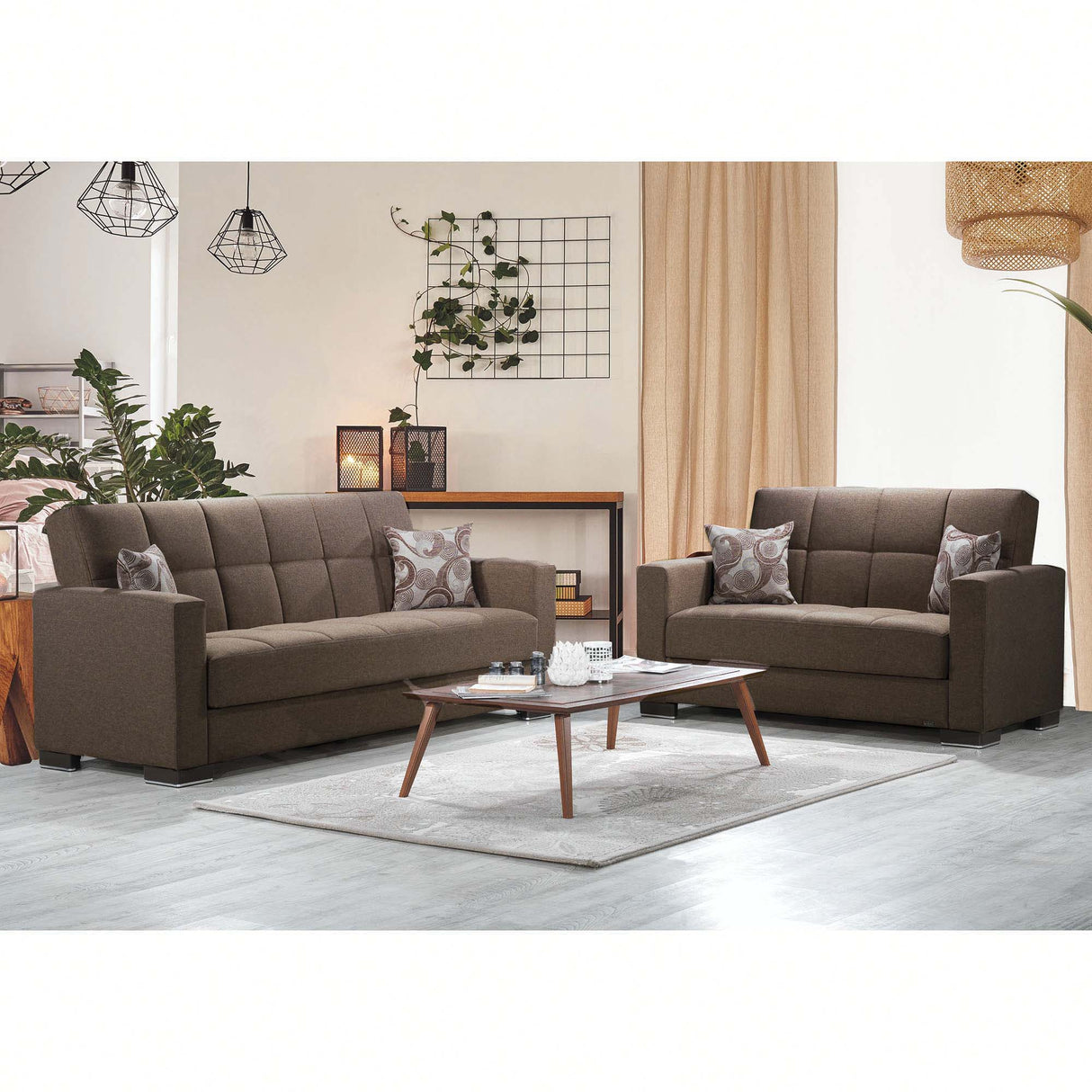 Ottomanson Armada - Upholstered Convertible Loveseat With Storage - Polyester