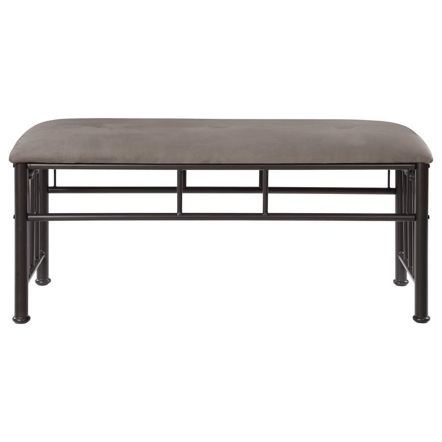 Livingston - Microfiber Upholstered Bench - Brown And Bronze