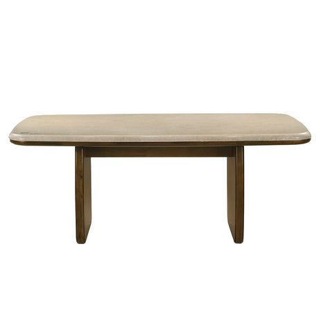 Kasha - Dining Table With Marble Top Top - Vintage Oak