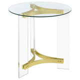 Janessa - Round Glass Top Acrylic Leg Table