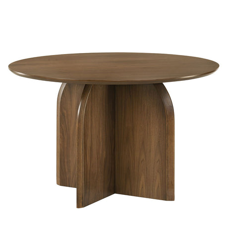 Delmon - Round Dining Table - Dark Walnut