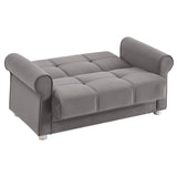 Ottomanson Sara - Upholstered Convertible Loveseat With Storage - Gray