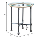 Brantley - End Table - Clear Glass & Sandy Gray