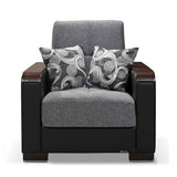 Ottomanson Armada X - Upholstered Convertible Wood Trimmed Armchair With Storage