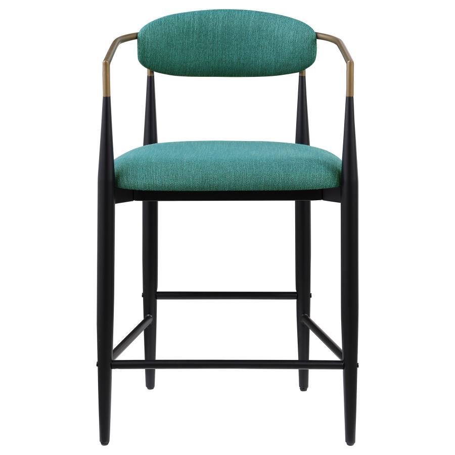 Tina - Metal Counter Height Bar Stool With Upholstered Back And Seat (Set of 2)