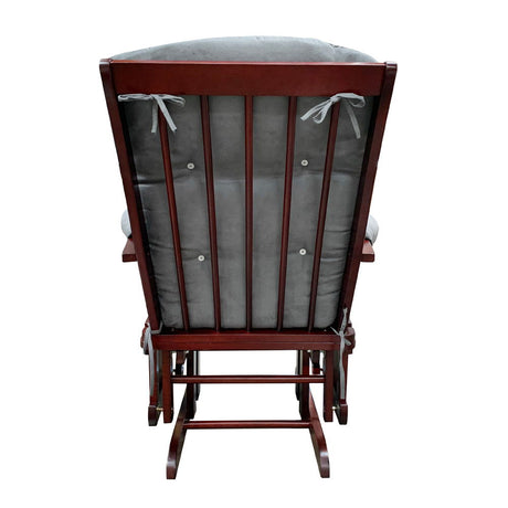 Adeliza - Glider Chair & Ottoman - Gray Microfiber & Cherry