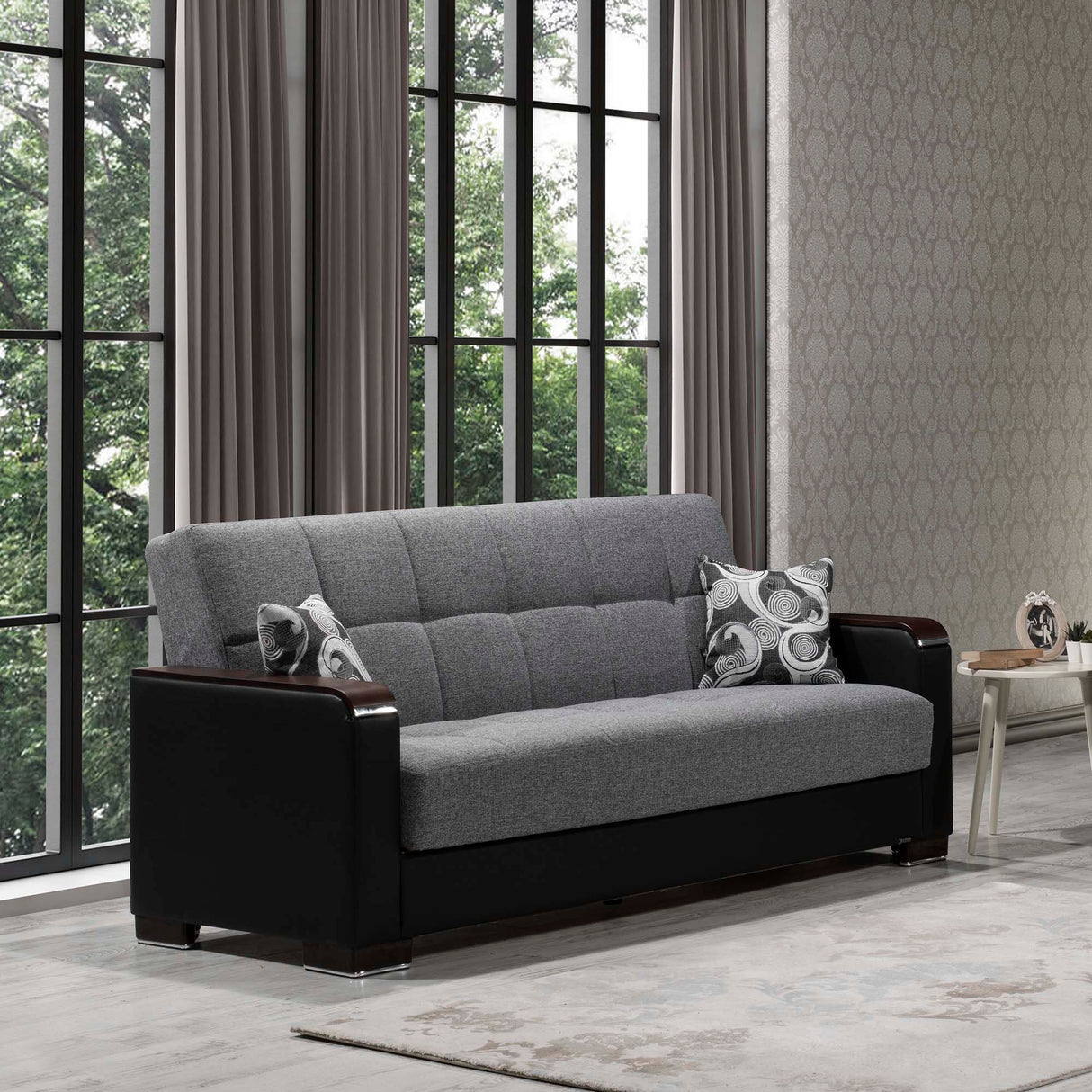 Ottomanson Armada X - Upholstered Convertible Wood Trimmed Sofabed With Storage