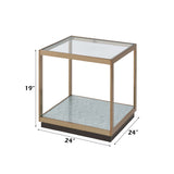 Kaia - End Table - Glass & Gold