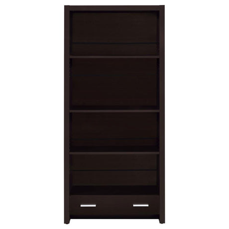 Skylar - 5-Shelf Bookcase With Storage Drawer - Cappuccino