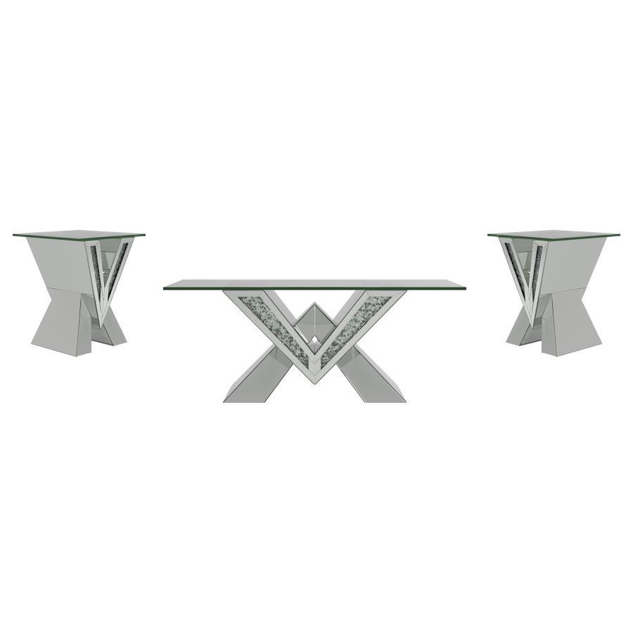 Taffeta - Mirrored Coffee Table Set