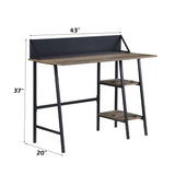 Garima - Writing Desk - Rustic Oak & Black