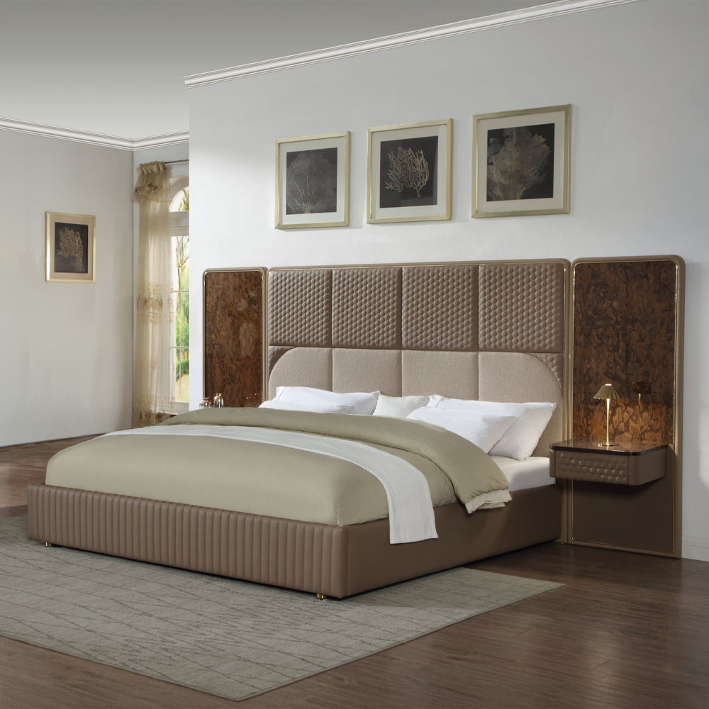 Marcelino - Eastern King Bed - Brown & Beige