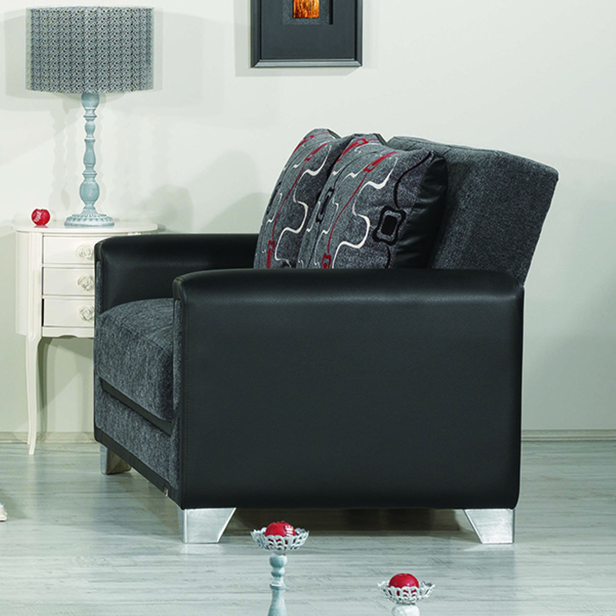 Ottomanson Mondo Modern - Upholstered Convertible Loveseat With Storage