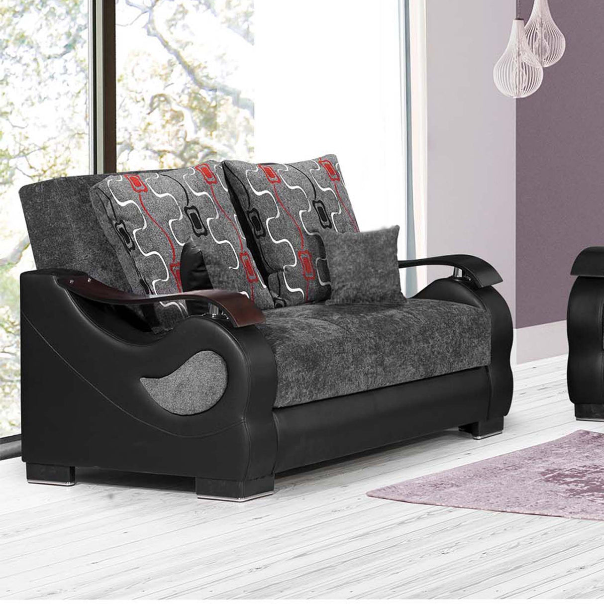 Ottomanson Metroplex - Upholstered Convertible Loveseat With Storage