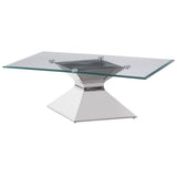 Jenny - Glass Top Stainless Steel Table