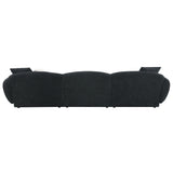 Lucifer - Sectional Sofa With 3 Pillows - Black Shimmer Chenille