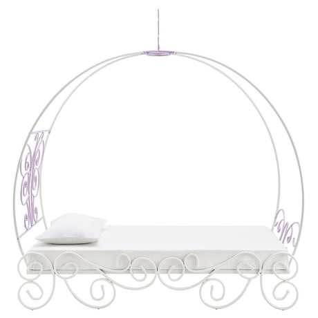 Priya II - Twin Bed With Canopy - White & Purple