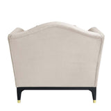 Tayden - Chair With 2 Pillows - Beige Velvet