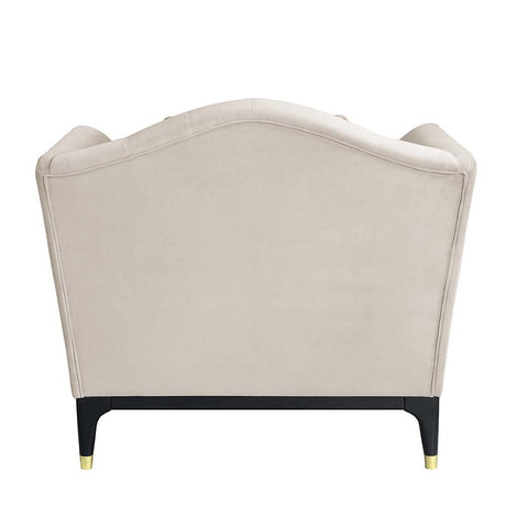 Tayden - Chair With 2 Pillows - Beige Velvet