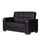 Ottomanson Armada X - Upholstered Convertible Wood Trimmed Loveseat With Storage