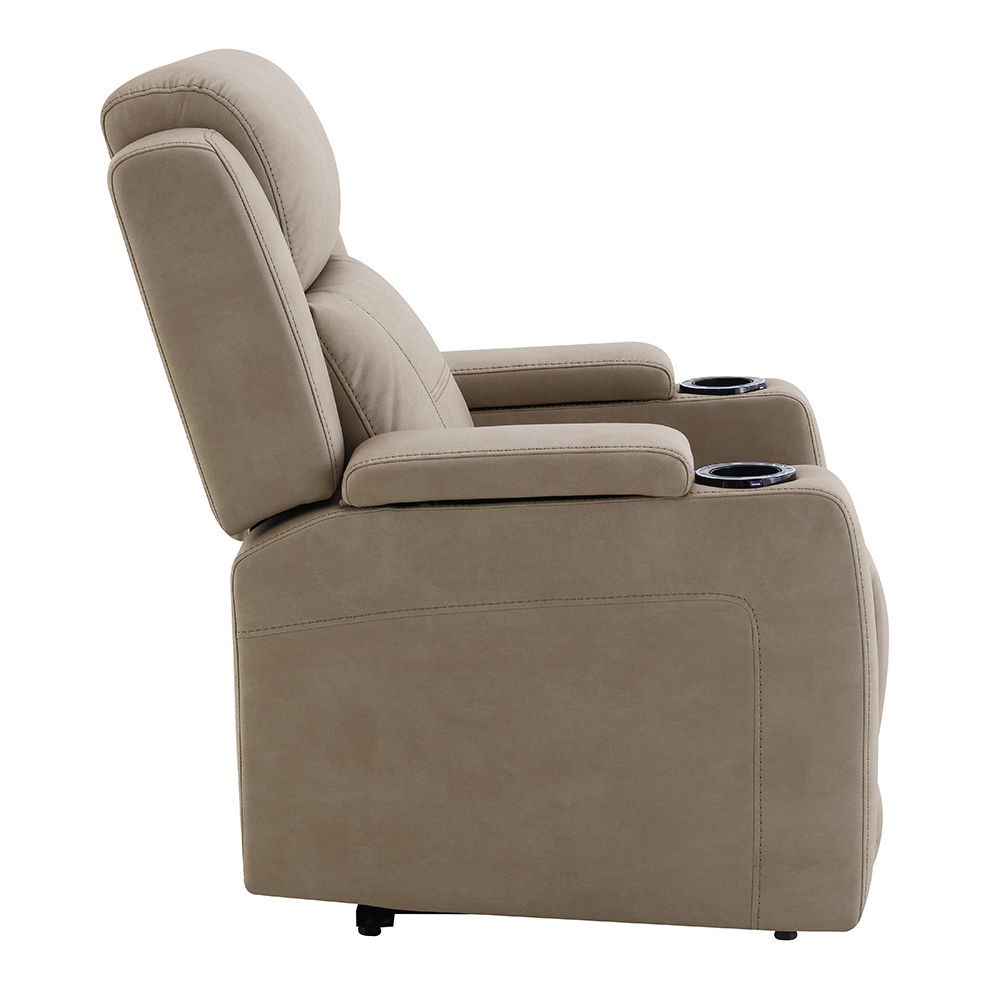 Lugo - Power Motion Recliner With Cup Holder - Camel
