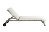 Salena - 13" Patio Sun Lounge - Beige Fabric & Gray