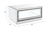 Noralie - 35" X 24" Coffee Table - Mirrored & Faux Diamonds