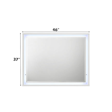 Esther - Mirror With LED - White / Silver